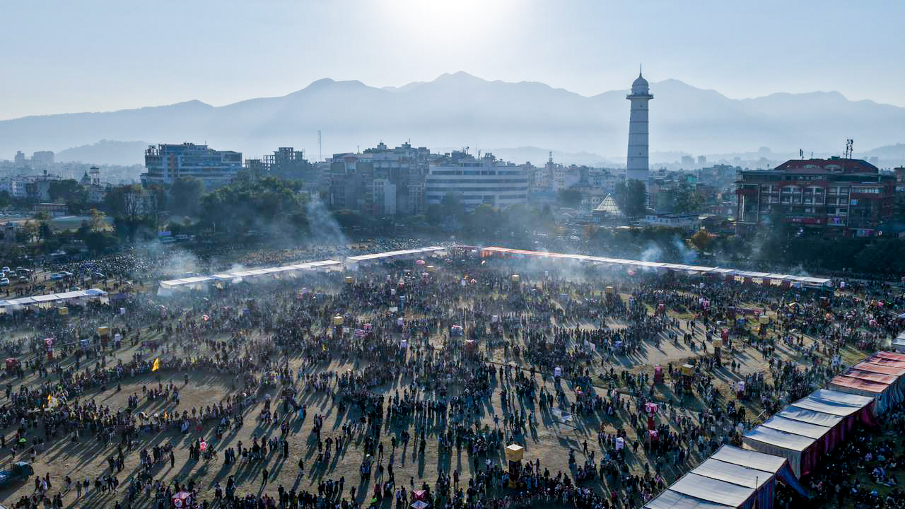 आकाशबाट यस्तो देखियो टुँडिखेलमा साकेला नाच (तस्विरहरु)